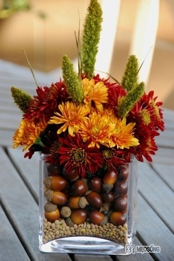 acorn and flowers